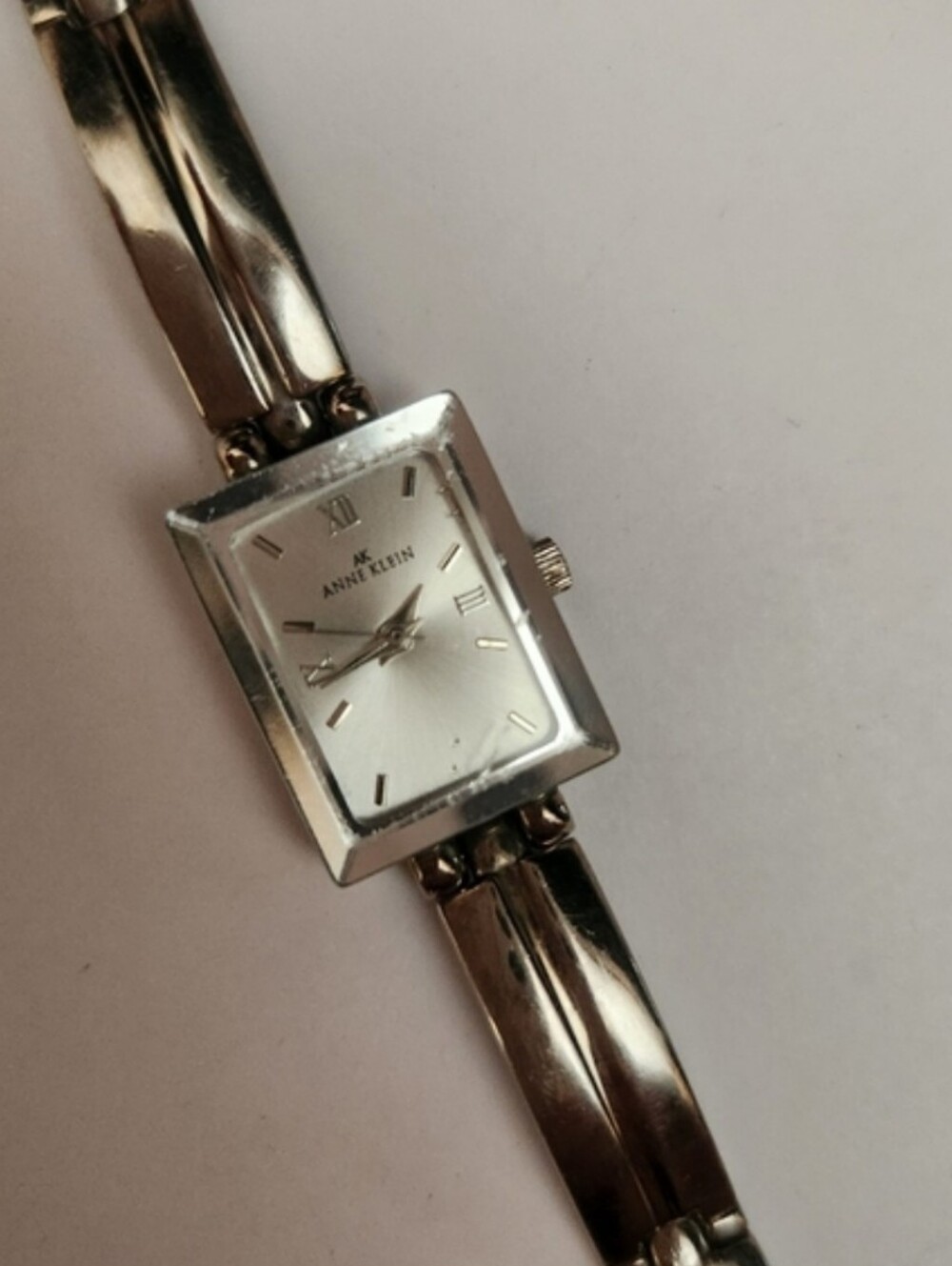 Anne Klein Silver Tank Watch